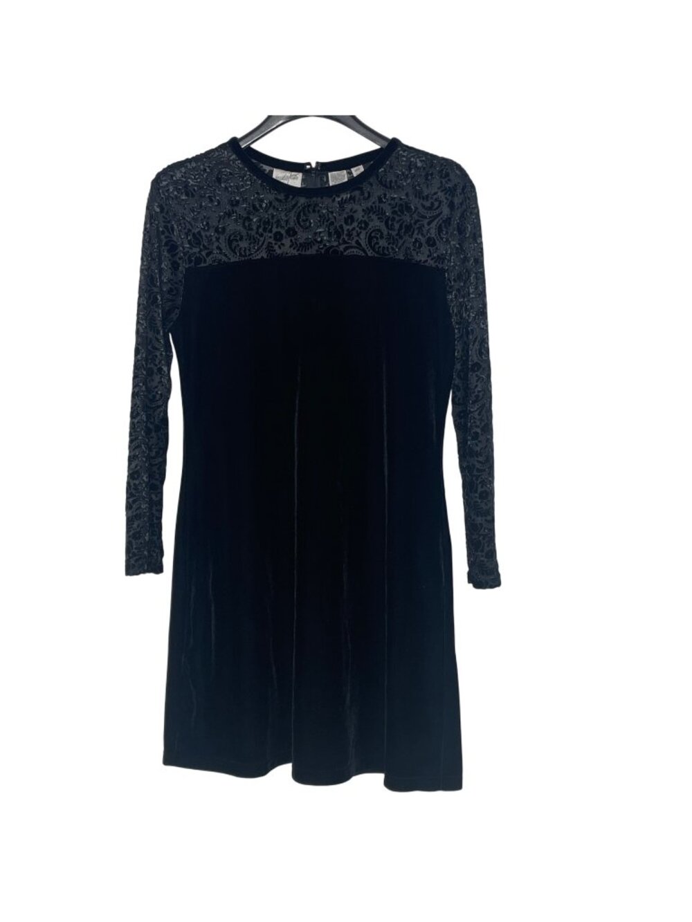 Jacqueline Ferrar Vintage Velvet Burnout Dress Sz 10P Goth Witchy Vamp Holiday